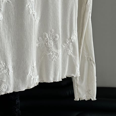 lace floral mesh base layer blouse　MA1868