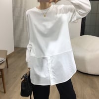 layered shirt hem cutsew tops　MA1749