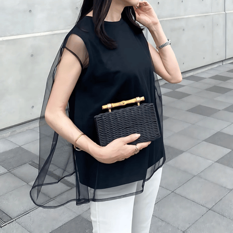 sheer layered frenchsleeve top　MA1568
