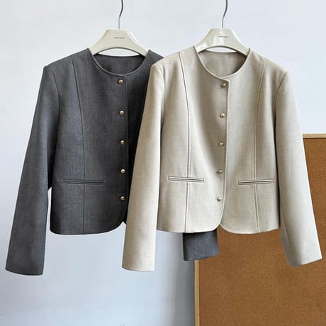 round neck collarless jacket　MA1154