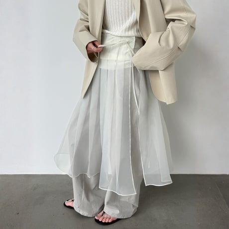 pleated waist tulle half skirt　MA1912