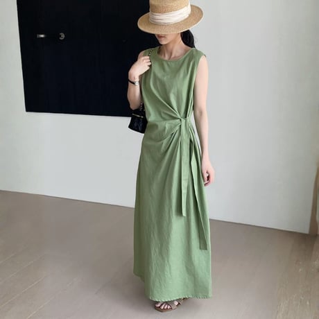 side ribbon sleeveless onepiece　MA1971