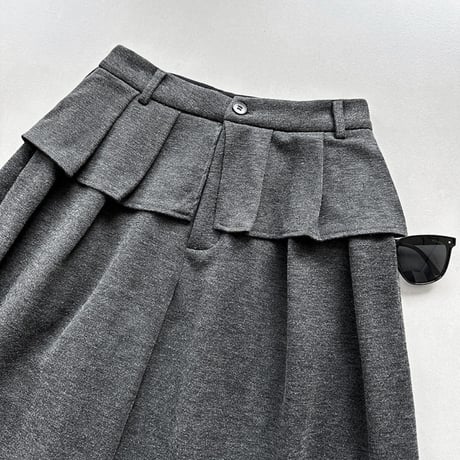 layered waist wide tuck pants　MA1778