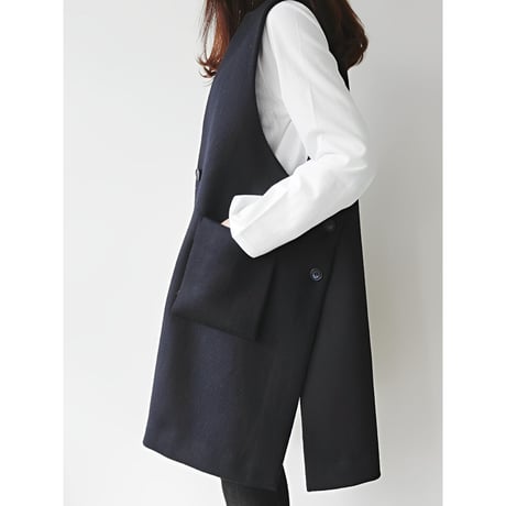 side button long gilet　MA1353
