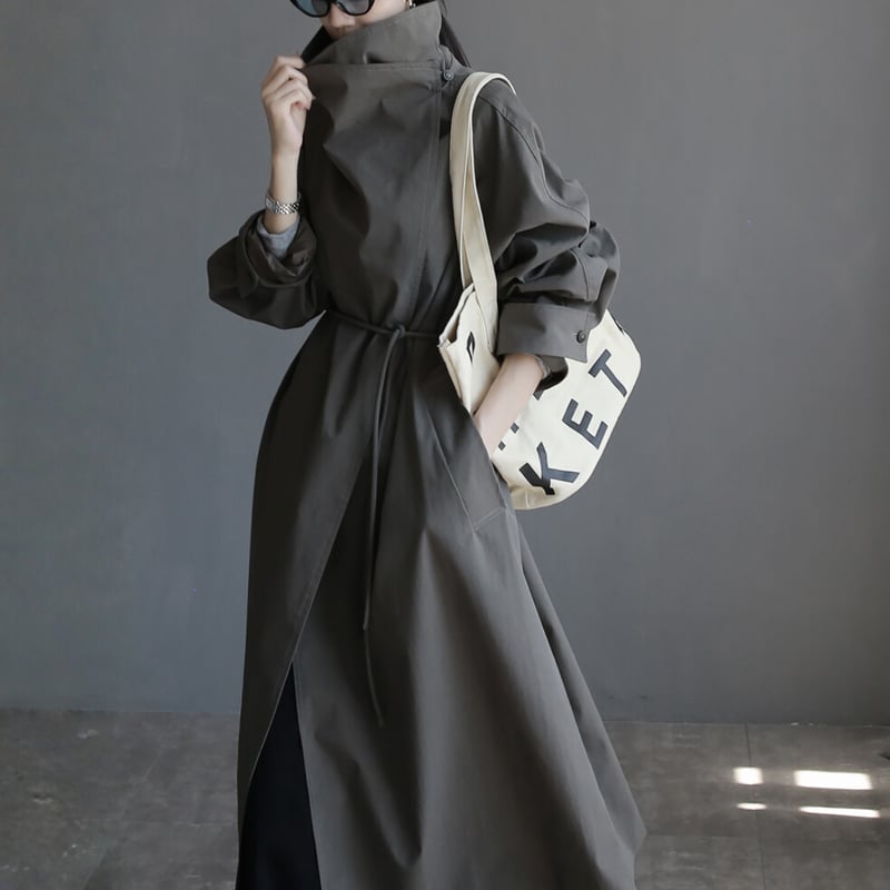 french stand collar loose work coat MA1671 | MaiA