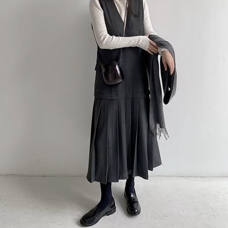 v neck jumper skirt　MA1117