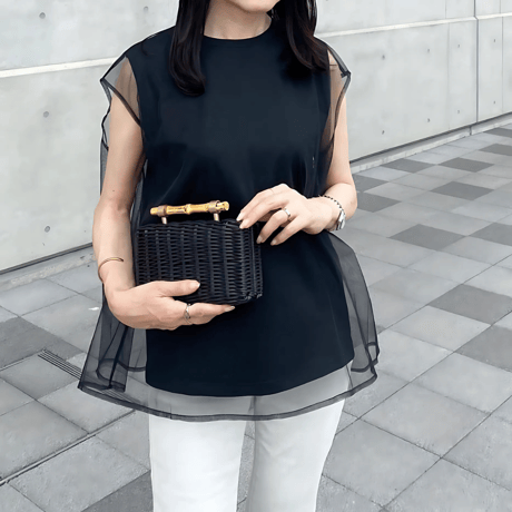 sheer layered frenchsleeve top　MA1568