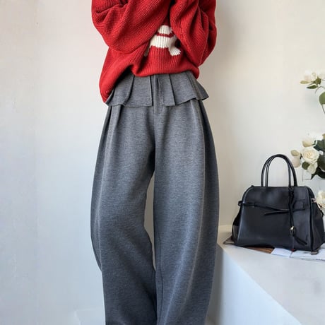 layered waist wide tuck pants　MA1778