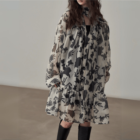 neck choker floral One-piece　MA1395