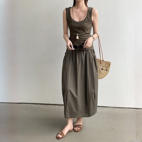 crochet vest tanktop skirt setup　MA1960