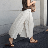 linen blend faux skirt wide pants　MA1851