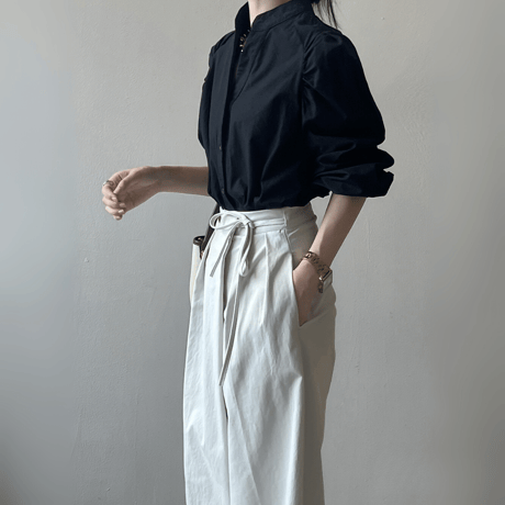 band collar puff sleeve blouse　MA1623