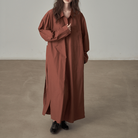 loose shirt dress with waist belt　MA1392