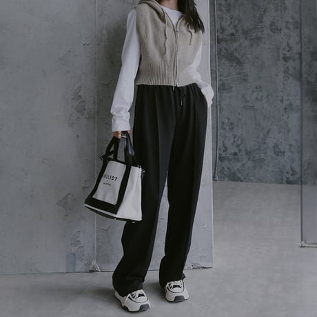 short hood zip knit vest　MA1860
