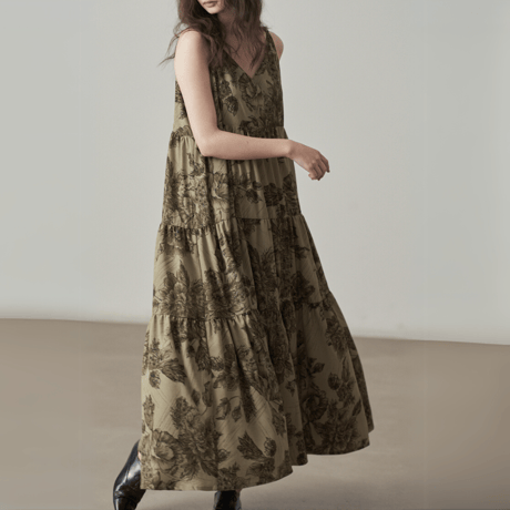 flower print sleeveless dress　MA1410