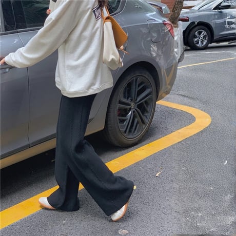 cable line knit straight pants　MA1762