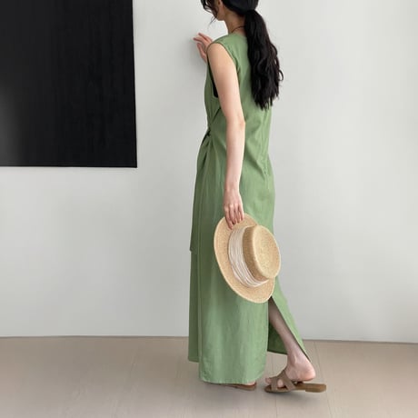 side ribbon sleeveless onepiece　MA1971