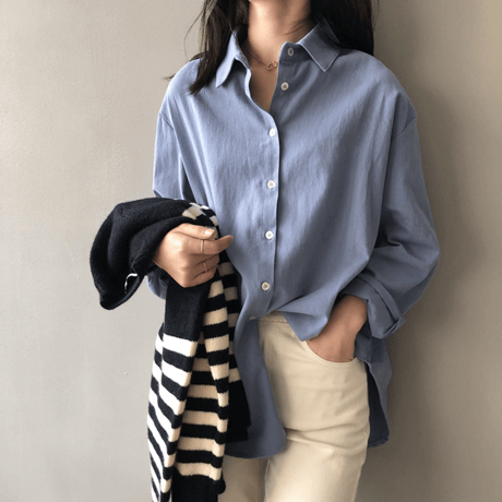oversized cotton button down shirt　MA1634