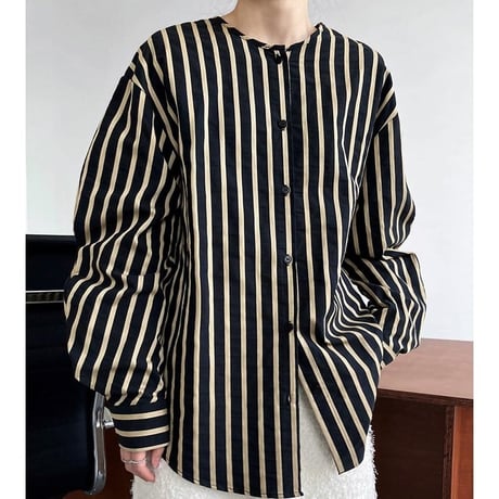 stripe relax round shirt　MA1175