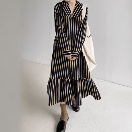striped long dress　MA1461