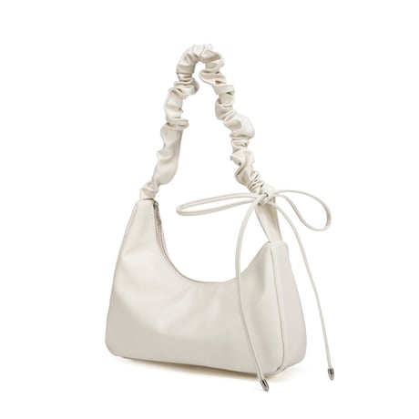 shirring handle leather touch hobo bag　MA1888