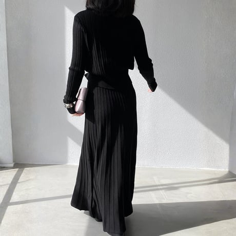 slimming rib knit two-piece set　MA1699