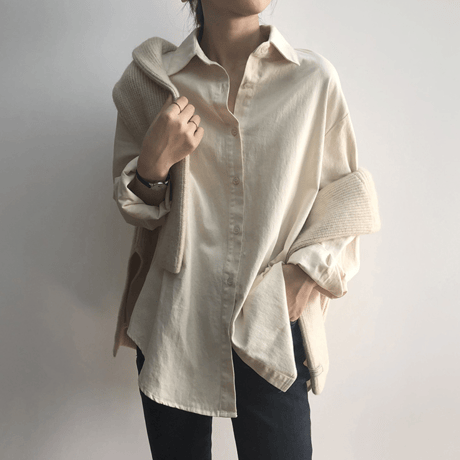 oversized cotton button down shirt　MA1634