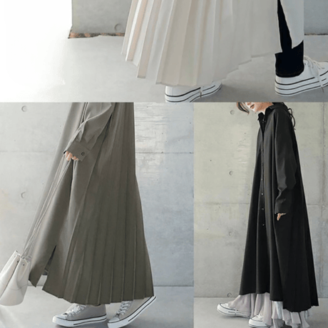backpleats long shirt dress　MA1641