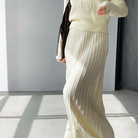 slimming rib knit two-piece set　MA1699