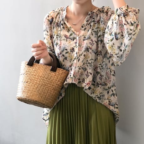 botanical sheer blouse　MA1165