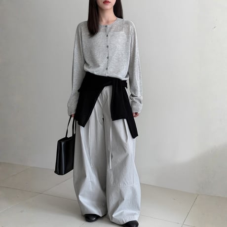 sheer round neck knit cardigan　MA1872