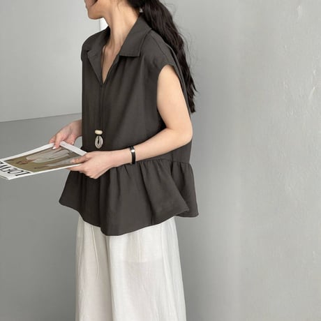 skipper peplum sleeveless blouse　MA1969