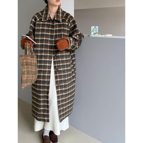 soutien collar check coat　MA1330