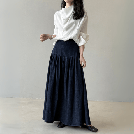 swing Denim Maxi Skirt　MA1635