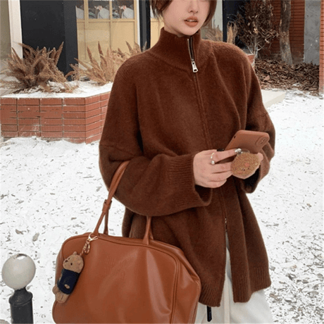 stand zip knit jacket　MA1755