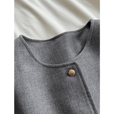 round neck collarless jacket　MA1154