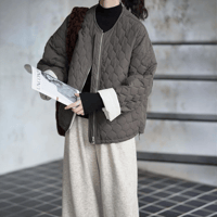 collarless quilted zip jacket　MA1143