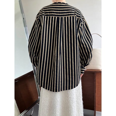 stripe relax round shirt　MA1175