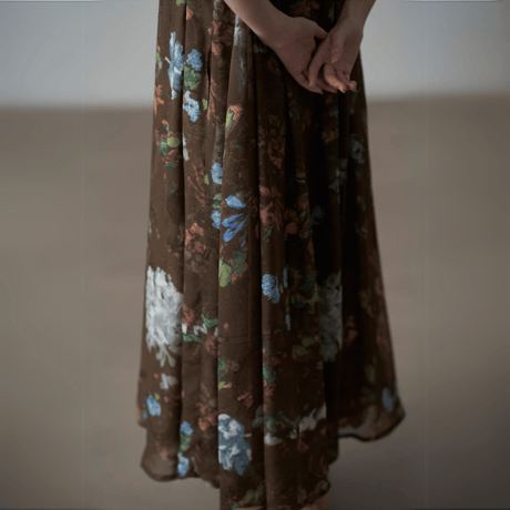 retro floral sleeveless onepiece　MA1418