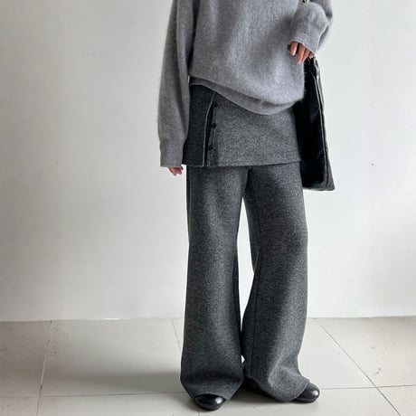 layered flare knit pants　MA1791