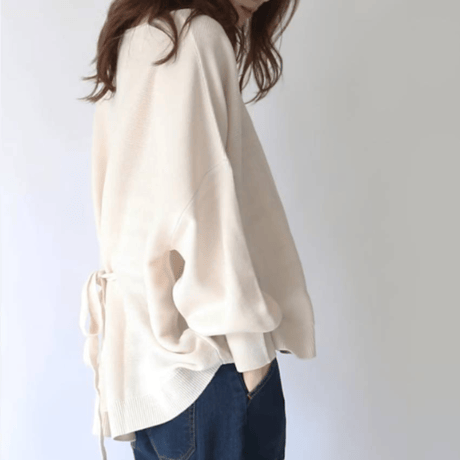 【即納】backribbon knit pullover　MA1638