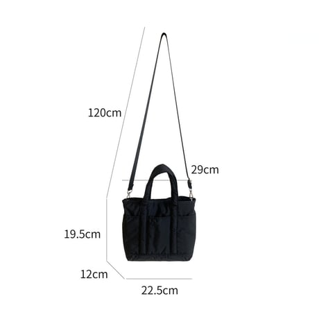 nylon 2way pocket tote bag　MA1900