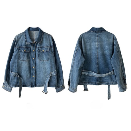 belt design denim jacket　MA1911