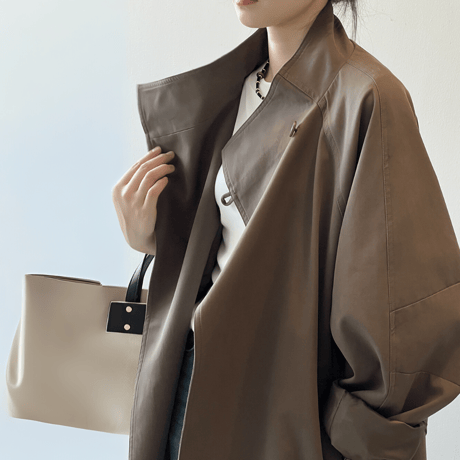 stand collar mid-length trench coat　MA1616
