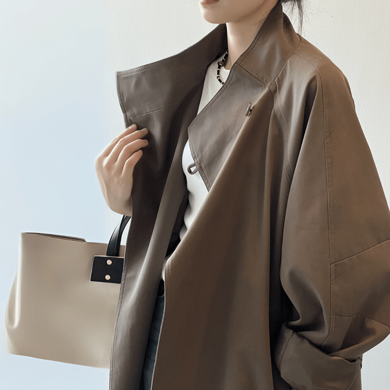 stand collar mid-length trench coat MA1616 | MaiA