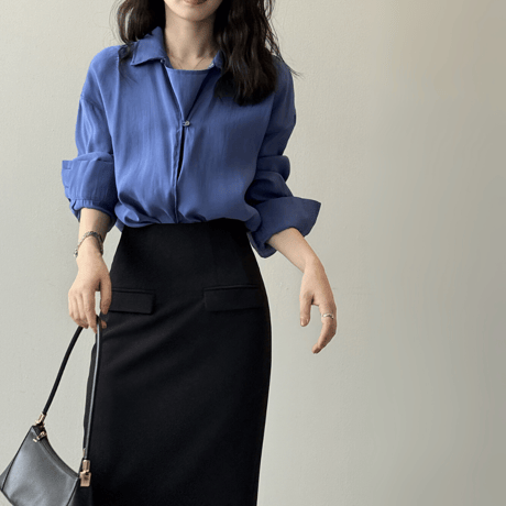 french drape pullover shirt　MA1594