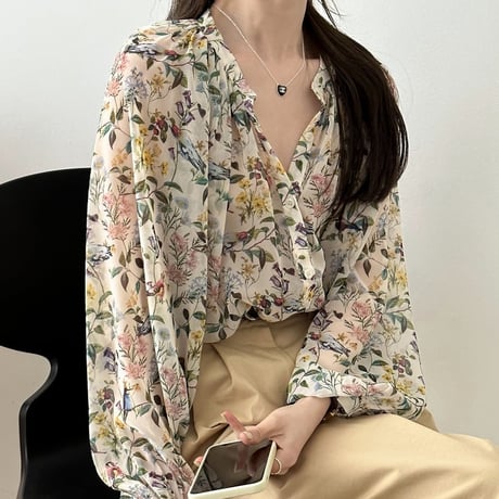 botanical sheer blouse　MA1165