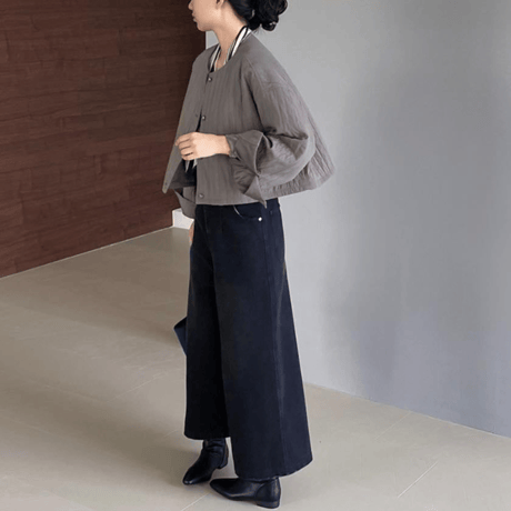 collarless casual short jacket　MA1150