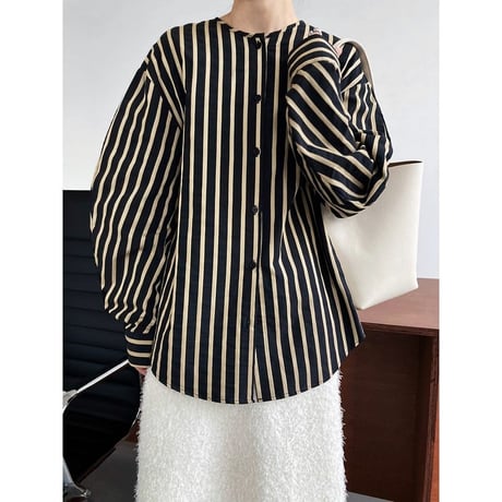 stripe relax round shirt　MA1175