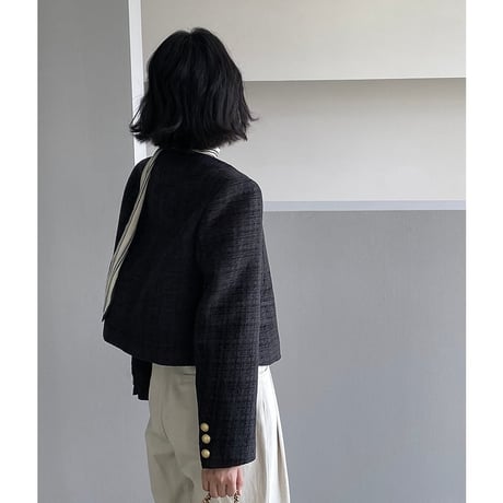 collarless tweed jacket　MA1148